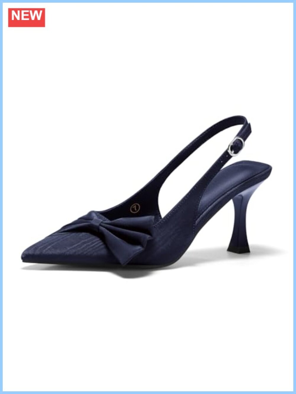 Womens Slingback High Heels Bow Tie Closed Pointed Toe Pumps Wedding Party